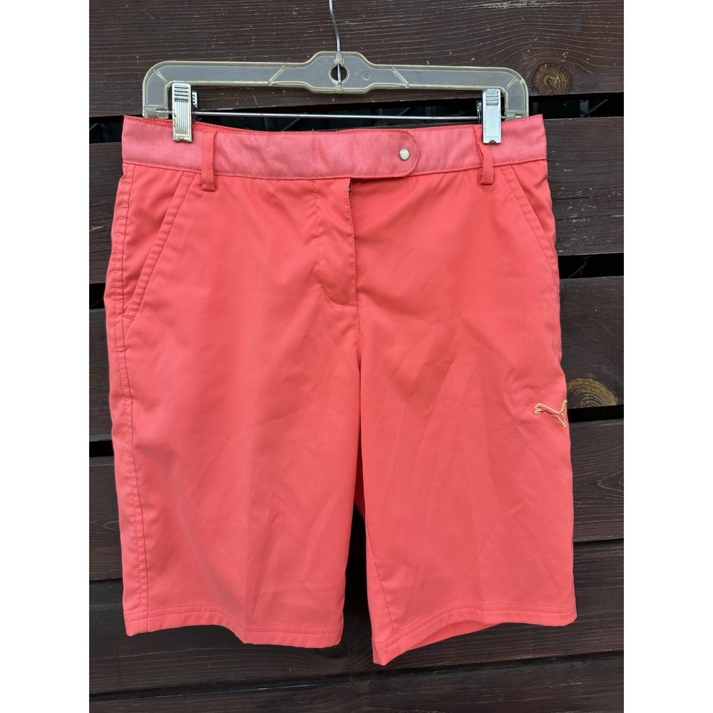 Puma Cell Women's Bermuda Golf Shorts Bright Orange Size 4